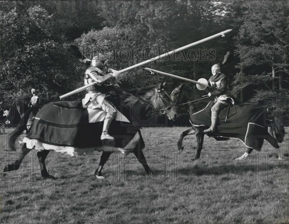 1966 Press Photo Rehearsal of a Mediaeval Jousting Tournamen - Historic Images