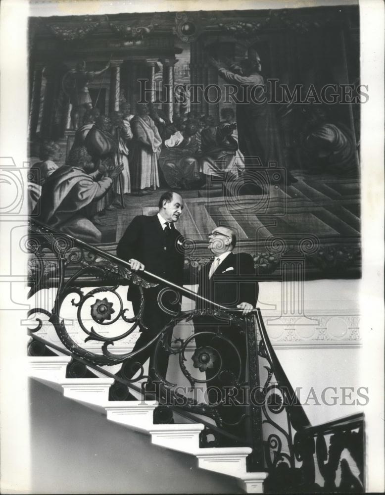 1964 Press Photo Foreign Secretaries of Belgium and Britain Paul Henri Spaak and - Historic Images