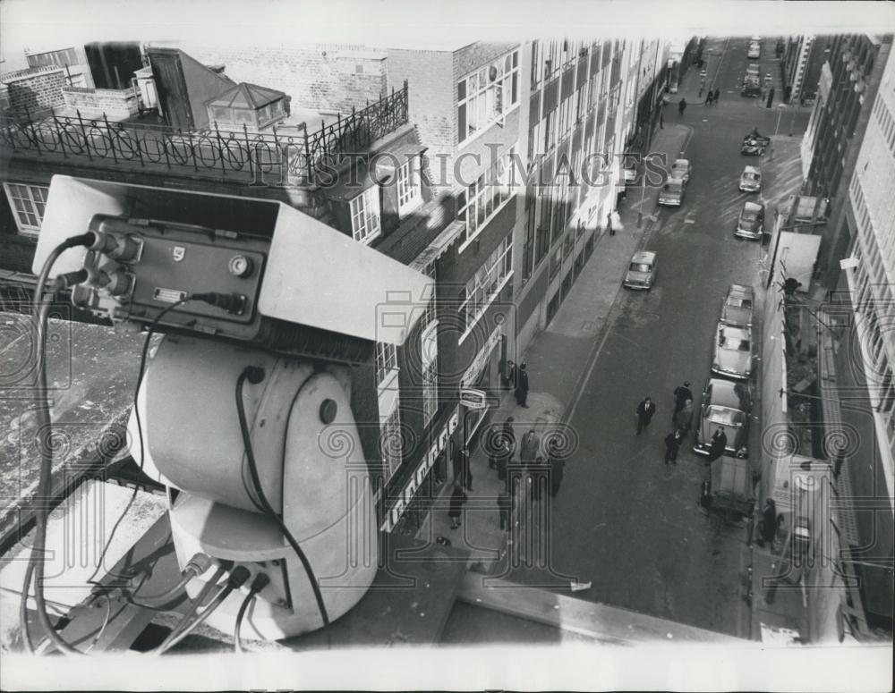 1967 Press Photo Police TV Camera Fails To Spot Jewel Thieves In Hatton Garden - Historic Images