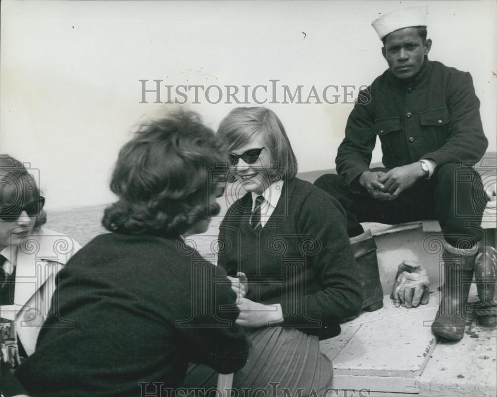 Press Photo School ship Anchored in Kristiansand fiord - Historic Images