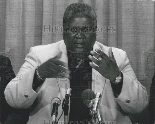 1979 Press Photo Joshua Nkomo Seen During Press Conference In London - Historic Images