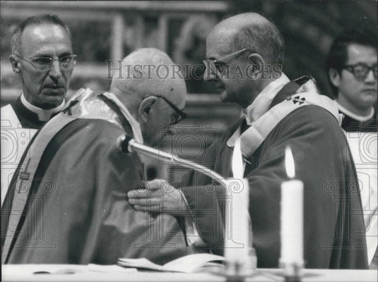 1971 Press Photo Pope Paul VI Mass Sistima Chapel Third World Bishops Synod - Historic Images