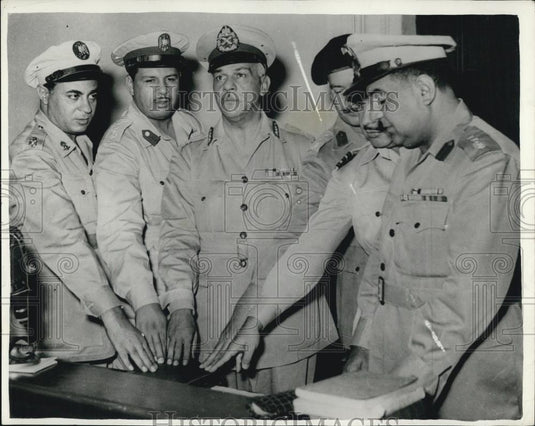 Press Photo Men Facing Conspiracy Charges Cairo Presidential Assassination Plot - Historic Images
