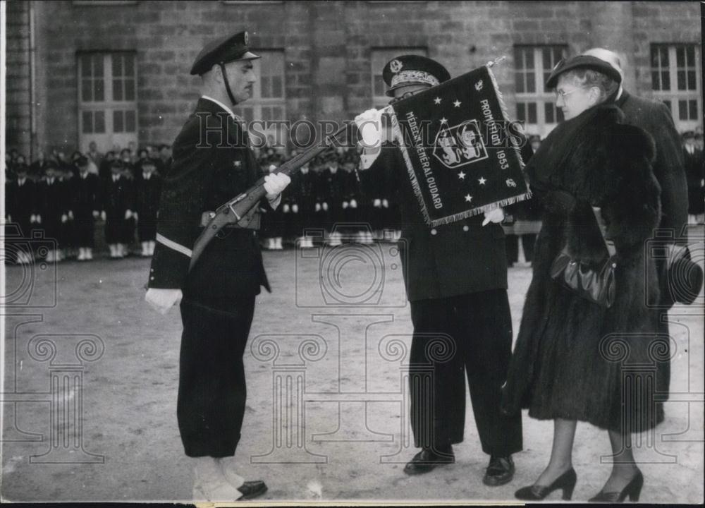 1954 Press Photo Graduation Ceremony at Bordeaux Naval School - Historic Images