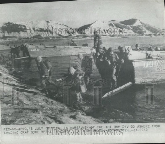 Press Photo C.W.M. Giles in landing craft. - Historic Images