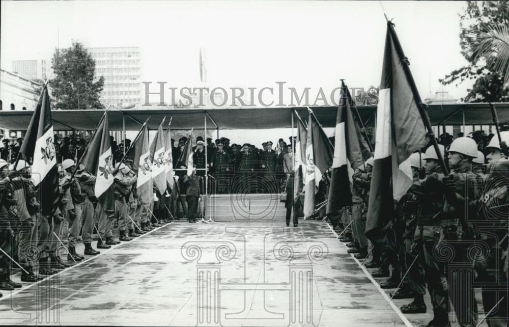 Press Photo Draftees Taking Oath General View Of Ceremony - Historic Images