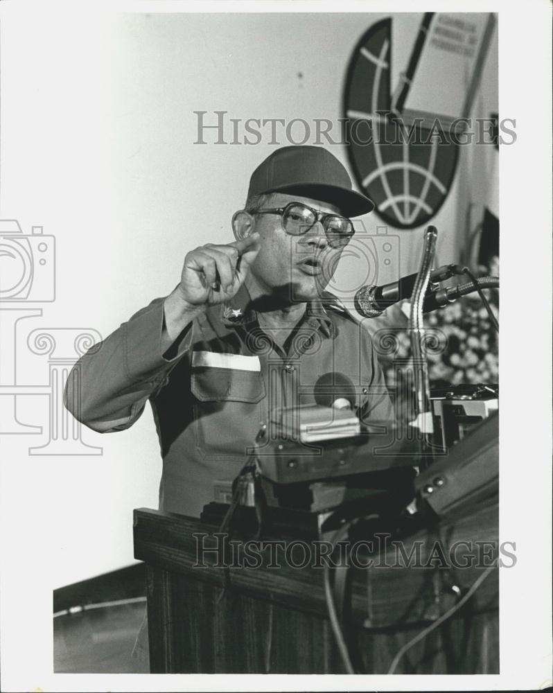 1981 Press Photo Interior Minister Tomas Borge Speaking Nicaragua - Historic Images