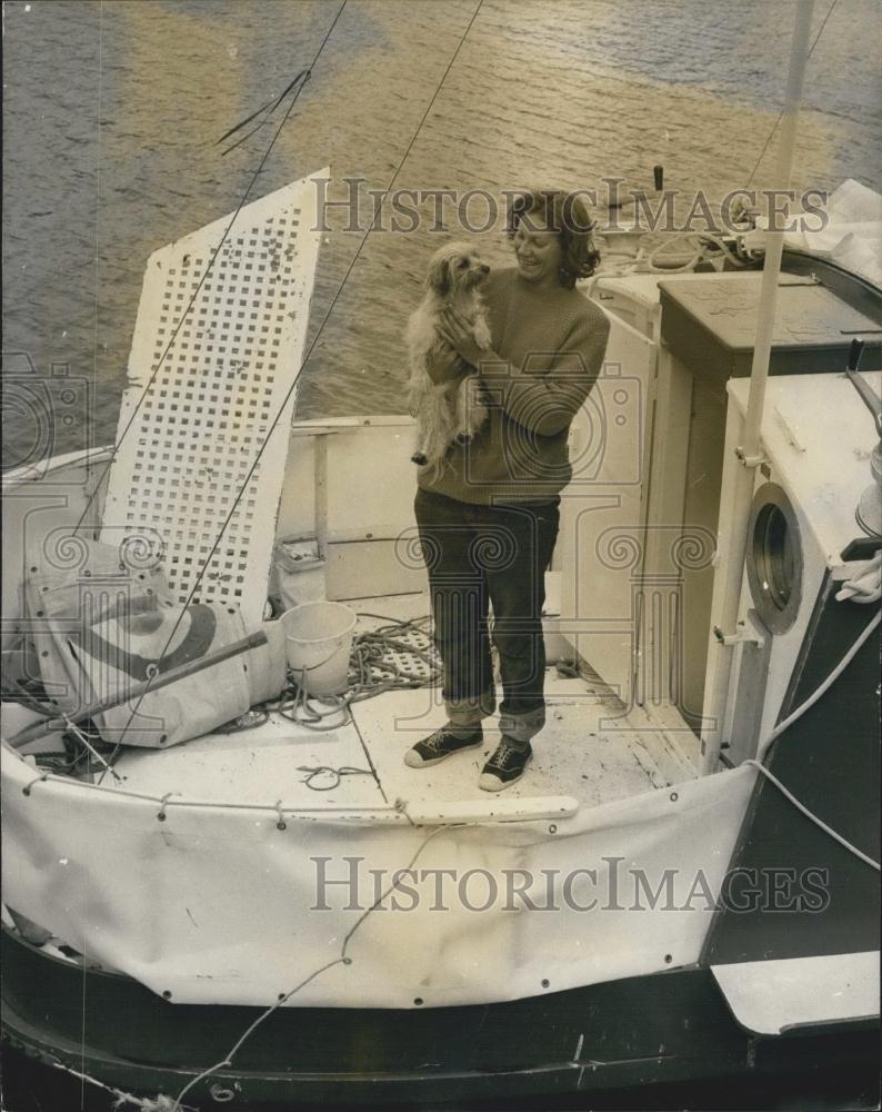 1968 Press Photo Yacht Race Only Woman Crew Member Edith Baumann Kaola III - Historic Images