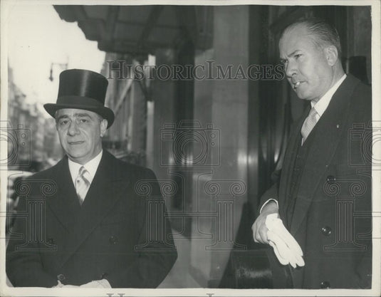 1954 Press Photo Dr.Jeronimo Remorino & Dr. Gomes Morales At Claridge Hotel - Historic Images