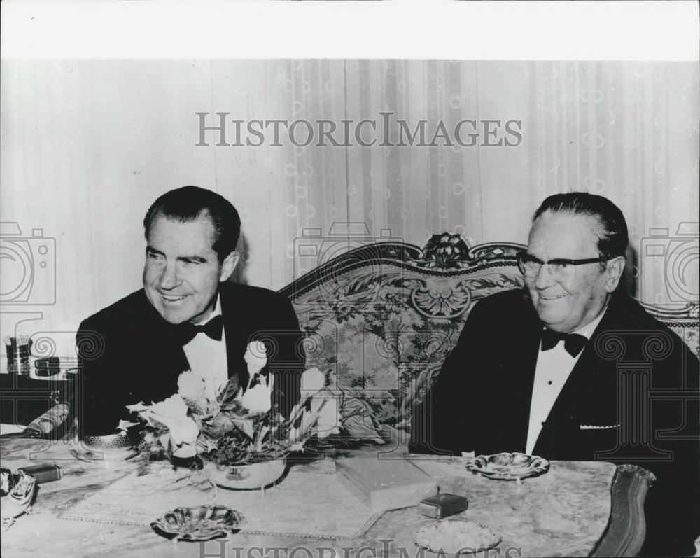 1970 Press Photo President Richard Nixon With Yugoslav President Tito - Historic Images