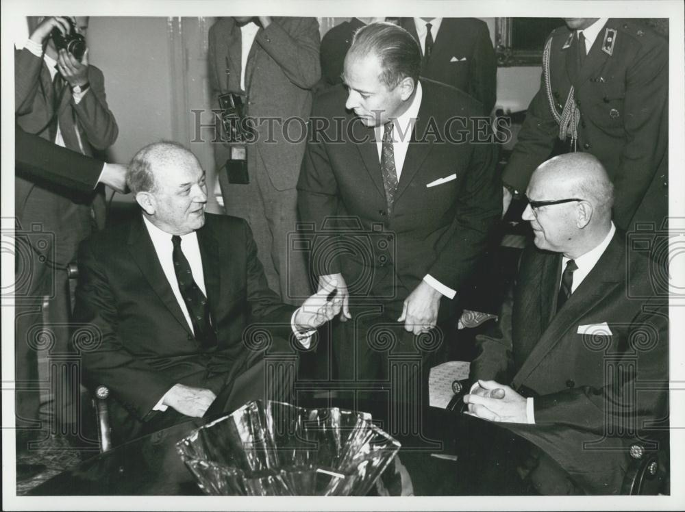 1966 Press Photo Secretary of State Dean Rusk, Finland President Kekkonen - Historic Images