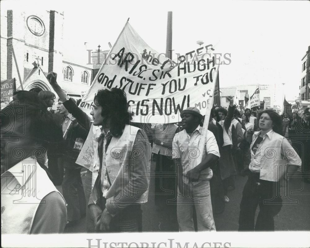 1977 Press Photo The &quot;Right to Work&quot; marchers At Blackpool - Historic Images