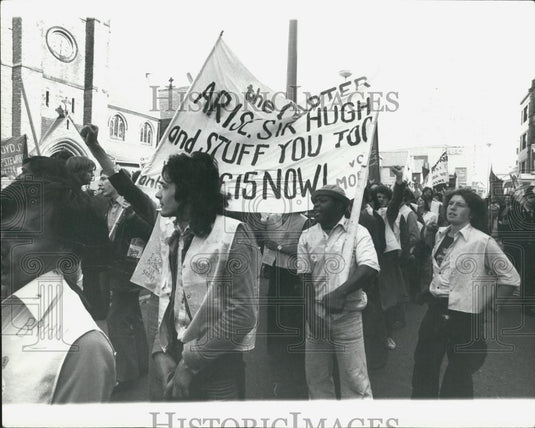 1977 Press Photo The "Right to Work" marchers At Blackpool - Historic Images