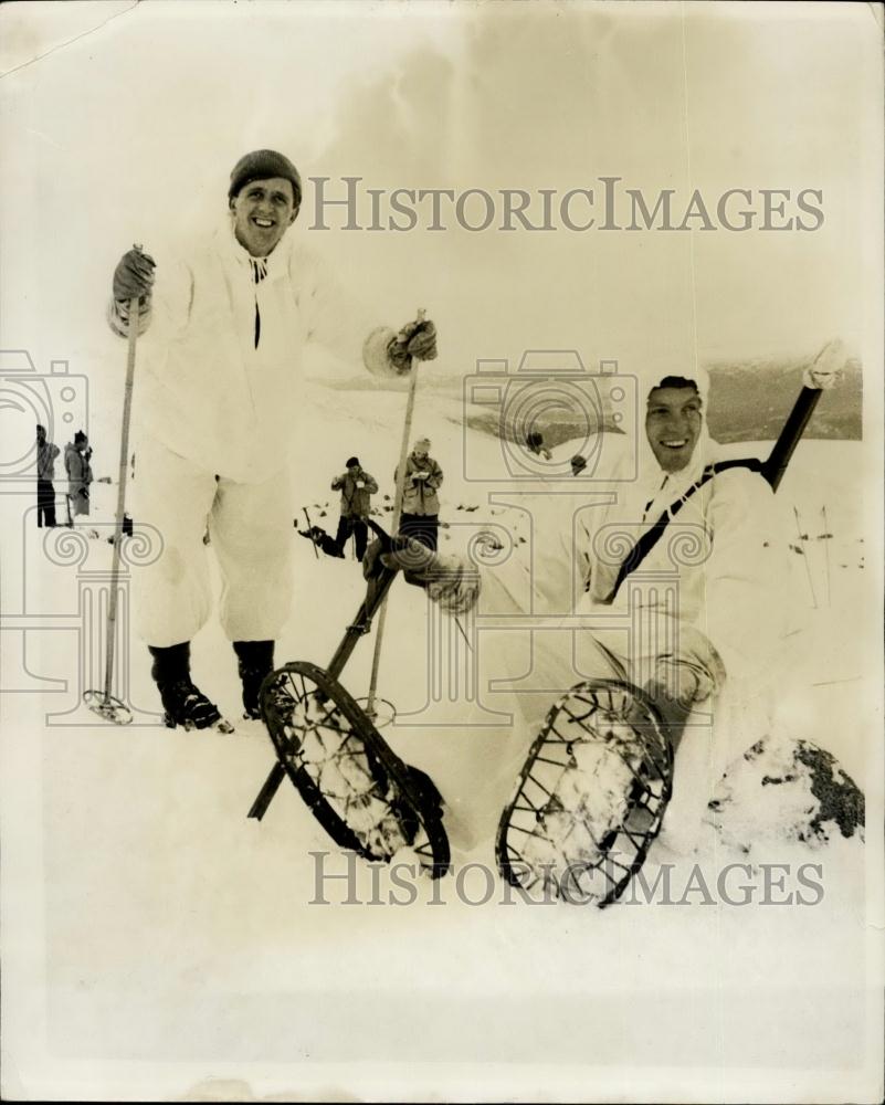 1954 Press Photo Royal Marine Commandos Undergo "Arctic" Training Course - Historic Images