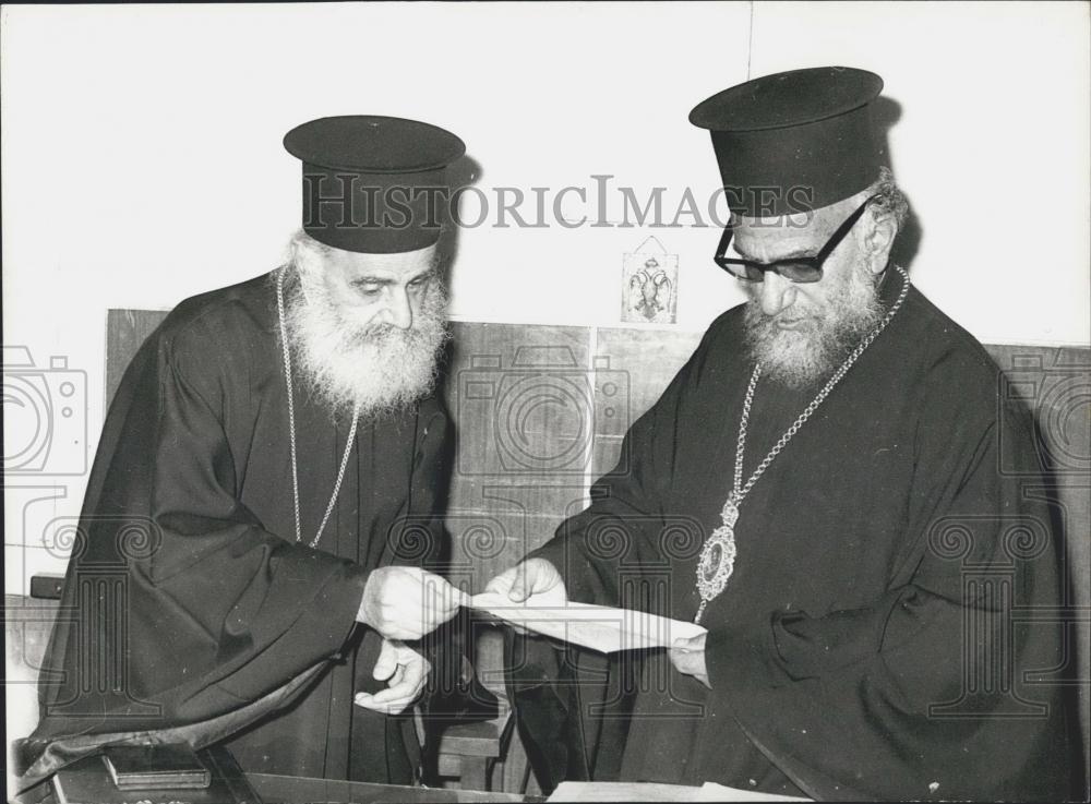 Press Photo The Bishop Kitiou Anthimos and Paphou Gennadios - Historic Images