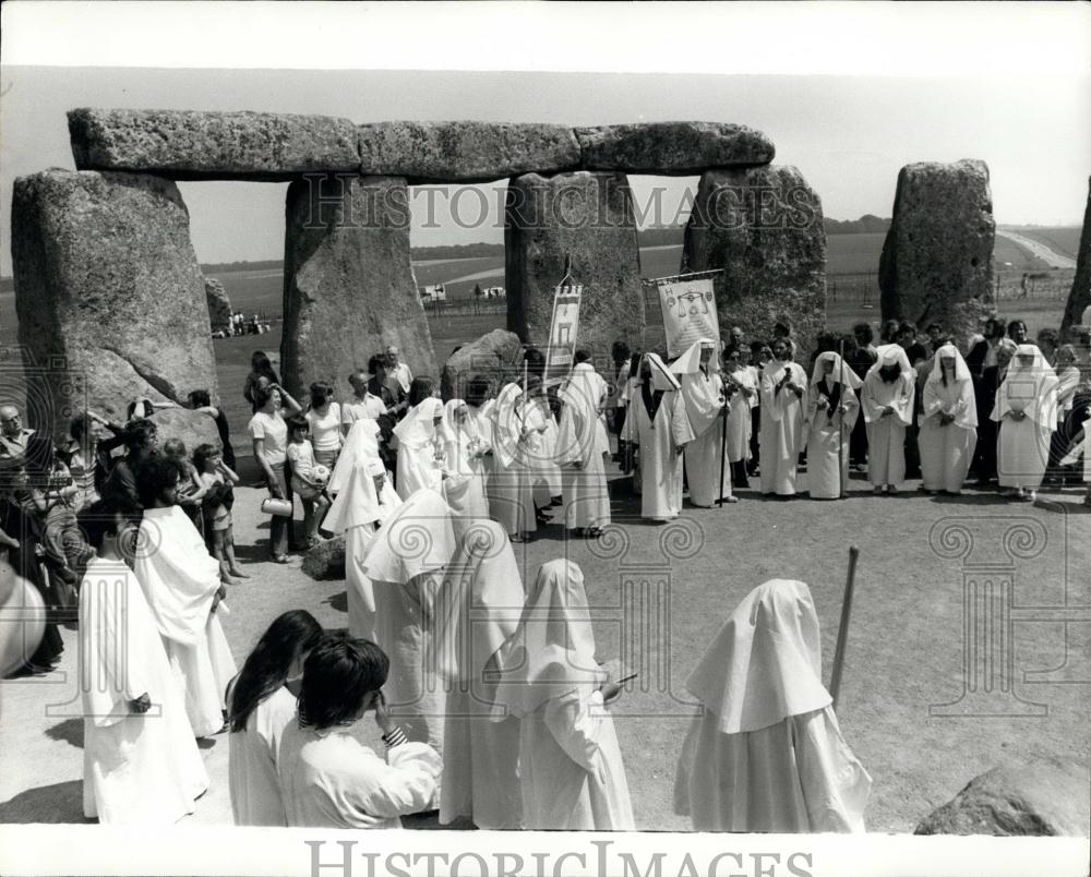 1974 Press Photo Ancient Druid Order celebrated the summer solstice - Historic Images