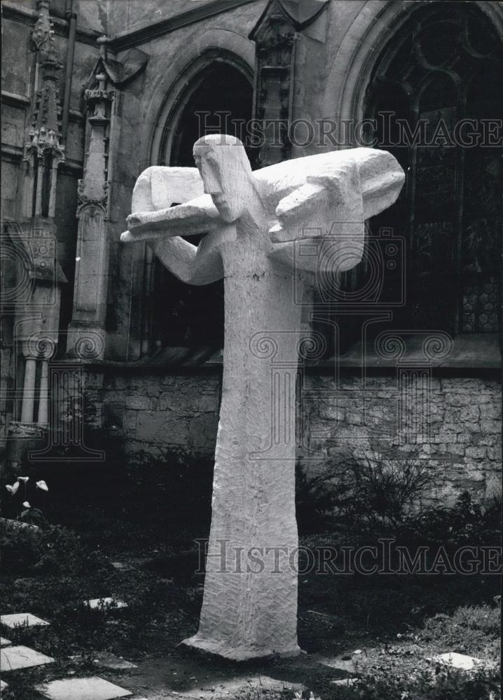 Press Photo Christ Statue with Lost Lamb, Blasius Gerg - Historic Images