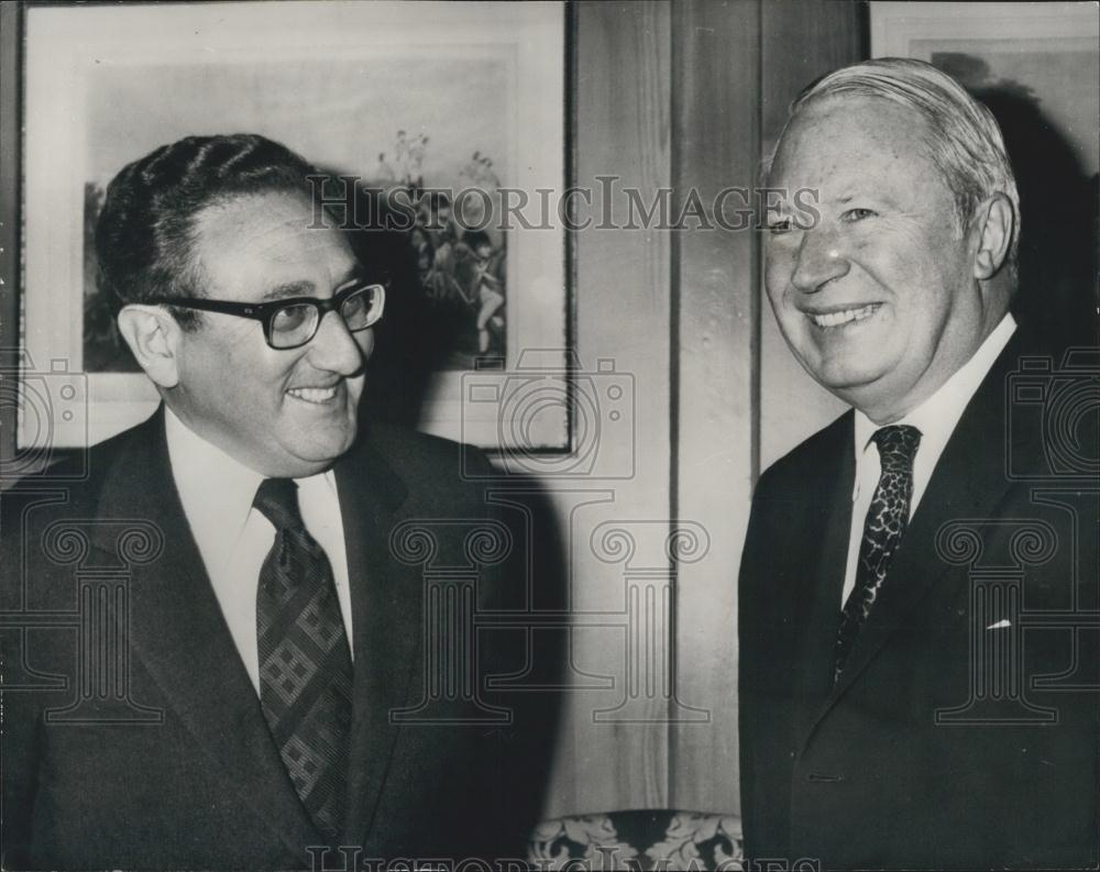 1973 Press Photo Dr. Kissinger sees Mr. Heath - Historic Images