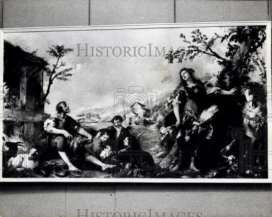 1959 Press Photo Erminia And The Shepherds Painting On Display London - Historic Images