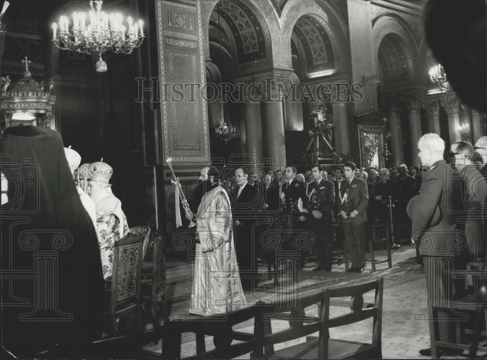 1973 Press Photo Sunday Of Orthodoxy, Te Deum, Archbishop Ieronymos, Athens - Historic Images