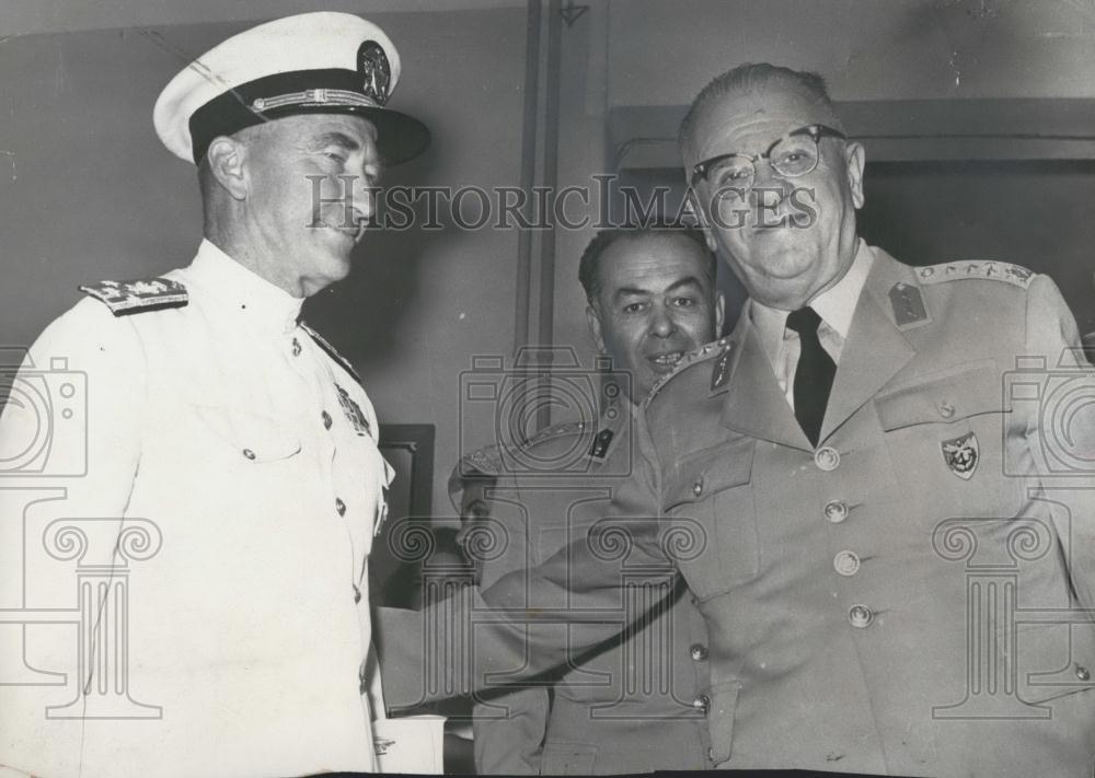 Press Photo Chief of the Turkish General Staff,Cevdet Sunay &amp; Un ided US Adm - Historic Images