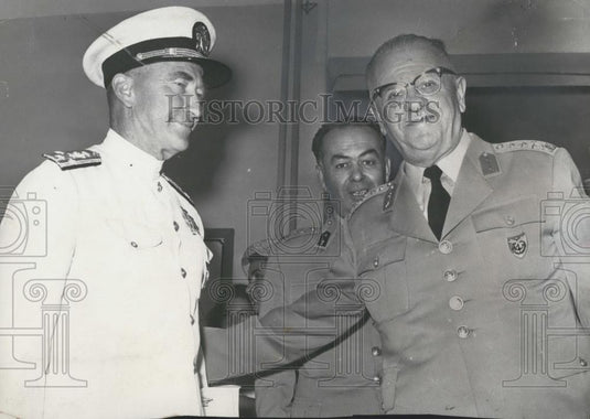 Press Photo Chief of the Turkish General Staff,Cevdet Sunay & Un ided US Adm - Historic Images