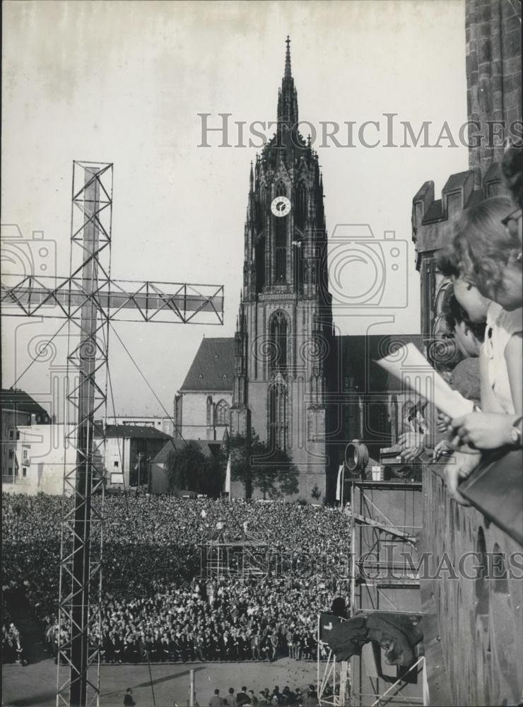 1956 Press Photo Protestant Church Day Opens Frankfurt Germany General View - Historic Images