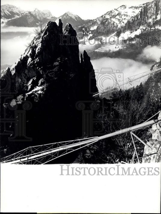 1974 Press Photo Landslip of 60'000 Cubic Meters - Historic Images