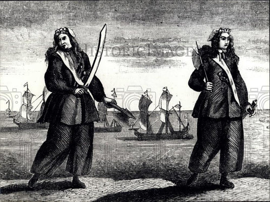 Press Photo drawn photographs men with swords - Historic Images
