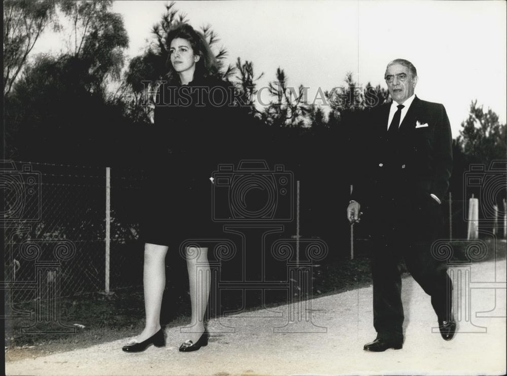 Press Photo Christine Walks With Father Athens Suburban Street After Loss - Historic Images