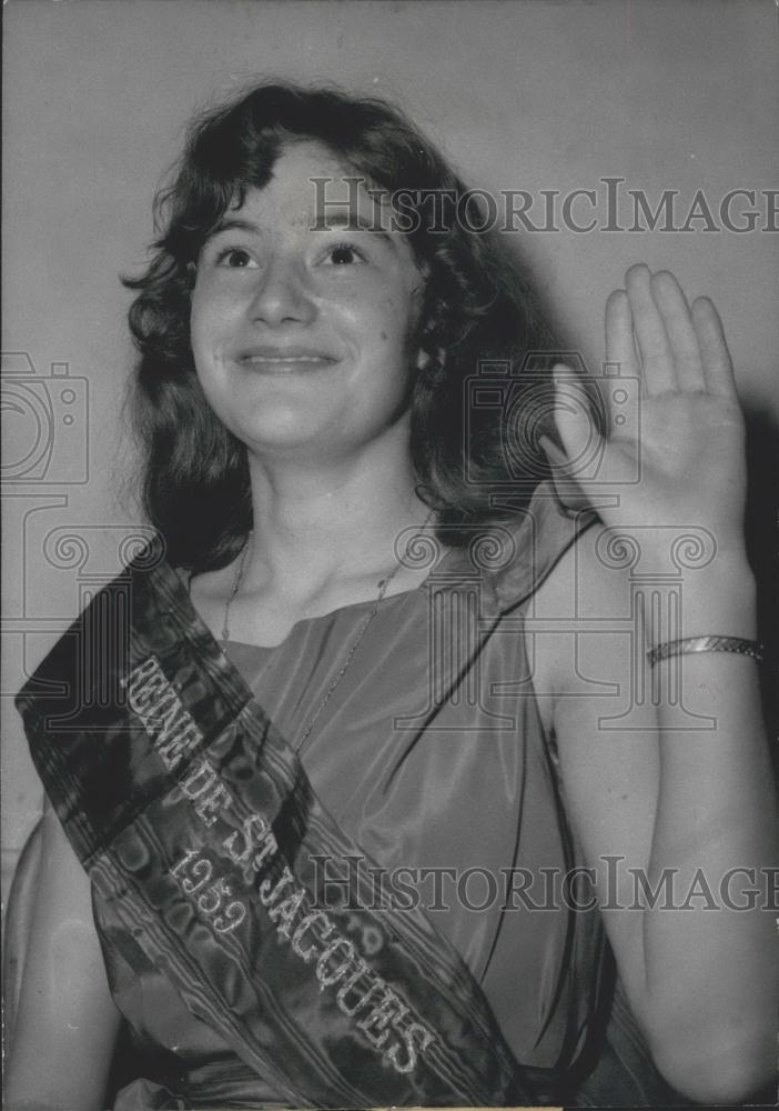 1959 Press Photo Danielle Regnault, Queen of Deaf and Dumb - Historic Images