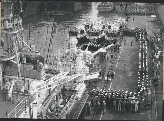 1962 Press Photo Elbe Ship put into commission at the Schlieker-Werft in Hamburg - Historic Images