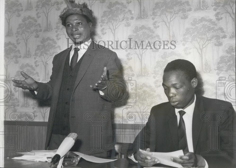 1965 Press Photo Mr. J.Z. Moyo Mr. Samange Zimbabwe African peoples Union press - Historic Images