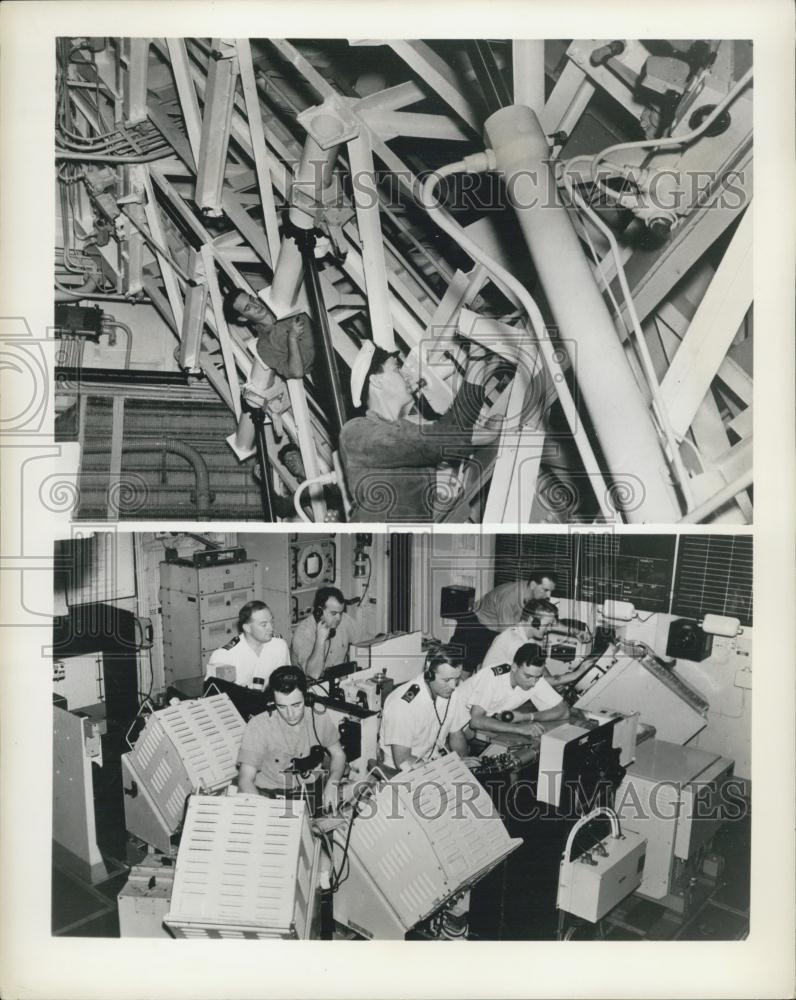 1958 Press Photo Experimental Guided Weapons Ship Interior HMS Girdle Ness - Historic Images