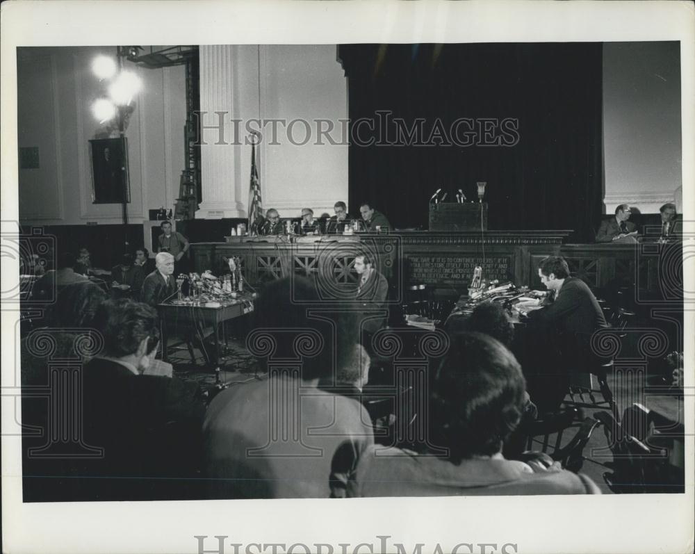1971 Press Photo Testimony Given Construction Corruption KNAPP Commission - Historic Images