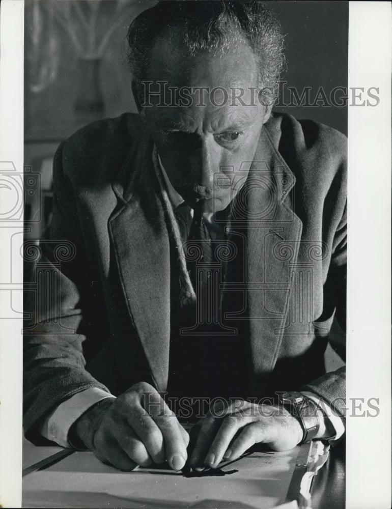 Press Photo Gordon Steny, Blind Artist - Historic Images