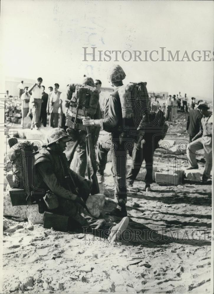 1958 Press Photo American Marines, Ehalde, Lebanon - Historic Images