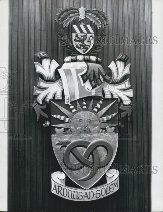 Press Photo University of Manchester Crest, Jodrell Bank - Historic Images