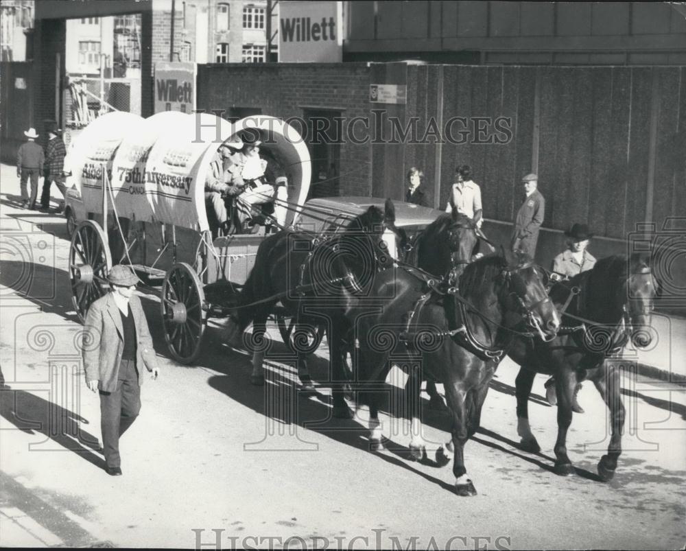 1979 Press Photo Canadian Covered Wagon For Lord Mayor&#39;s Show - Historic Images