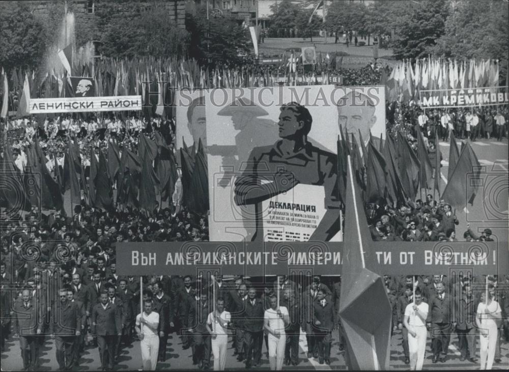 1968 Press Photo May-Day Demonstration in Sofia,Bulgaria - Historic Images