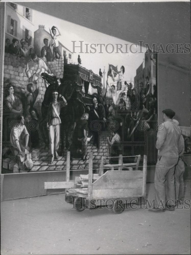 1952 Press Photo Painting Of Painting By A. Fougeron Of Victor Hugo At Funeral - Historic Images
