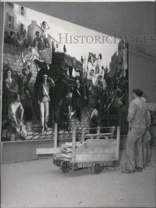 1952 Press Photo Painting Of Painting By A. Fougeron Of Victor Hugo At Funeral - Historic Images