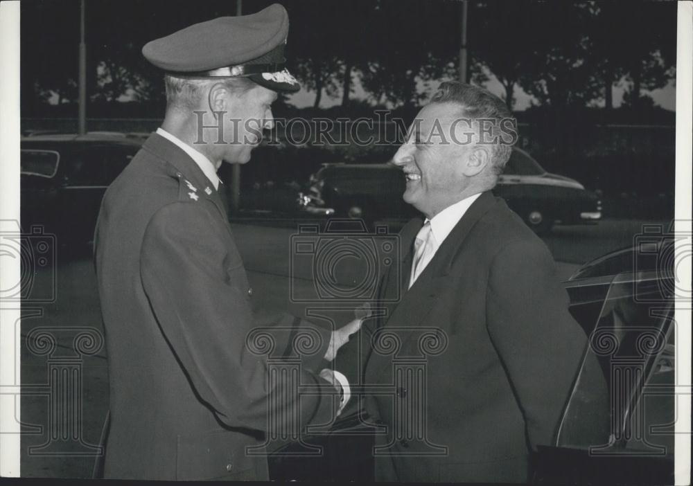 1957 Press Photo H. E. Monsieur Andre Morice, Minister of Defence of France - Historic Images