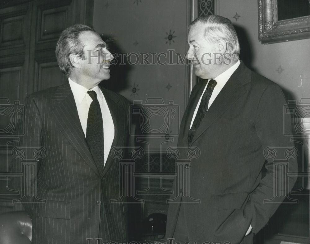 1974 Press Photo Common Market Commission President Ortoli With James Callaghan - Historic Images