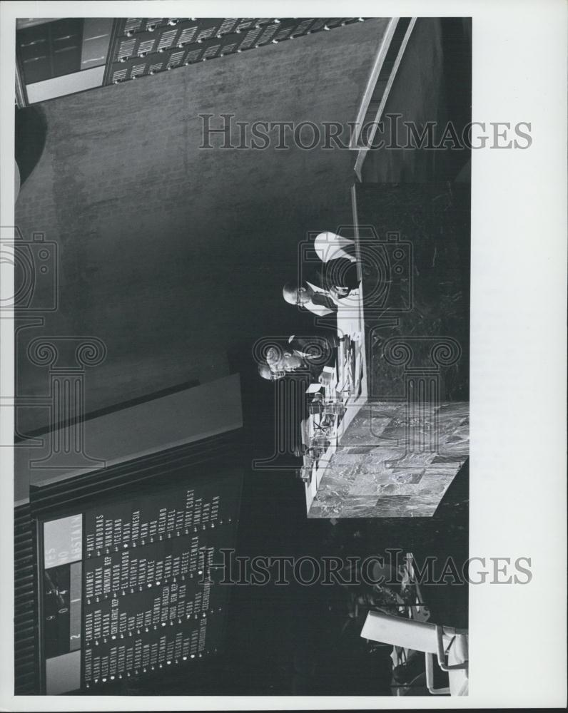 1968 Press Photo Gen Assembly at the UN,Cornellu Kamescu (Romania) - Historic Images