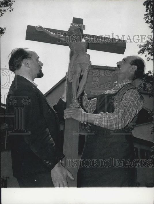 1956 Press Photo One of the Famous "Oberammergauer Herrgotts-Figuren - Historic Images
