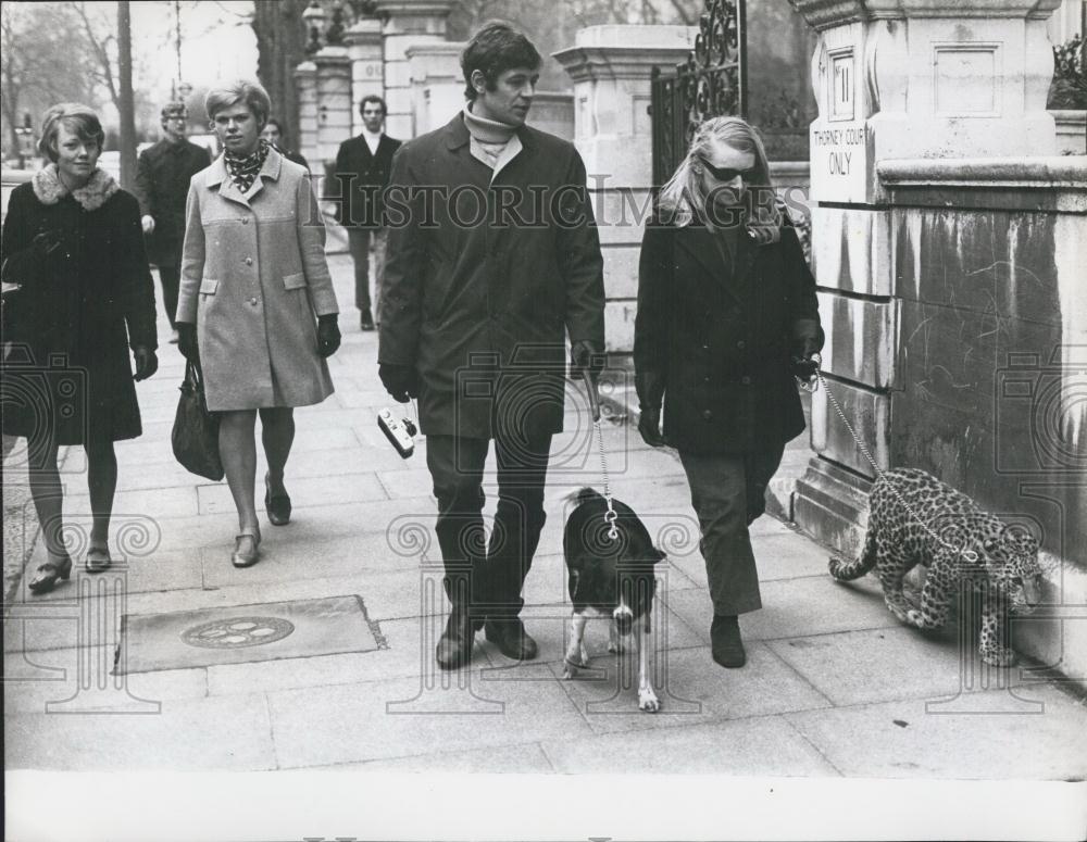 Press Photo Pet Leopard, Dog - Historic Images