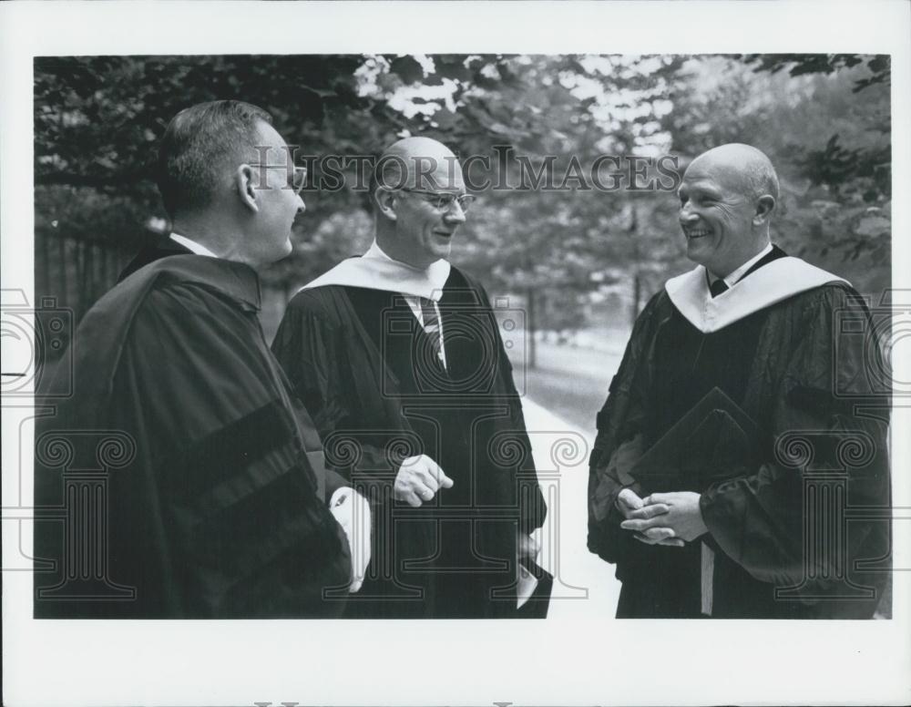 Press Photo Dr. Frederick Seitz, center, new President of Rockefeller University - Historic Images