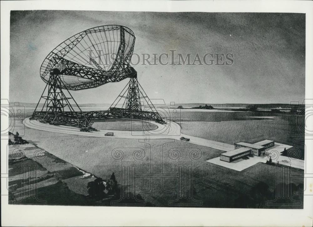 Press Photo World's Largest Steerable Radio Telescope For Manchester University - Historic Images