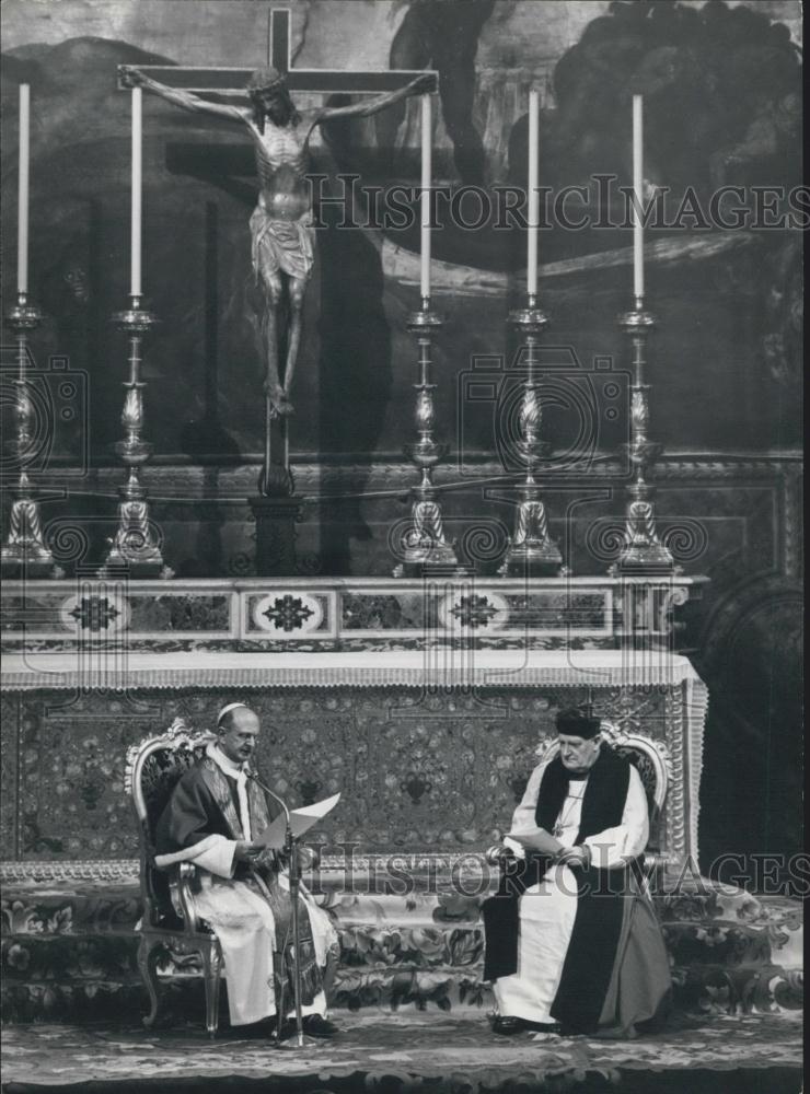 1966 Press Photo Pope Paul VI, Archbishop of Canterbury Dr Arthur Ramsey - Historic Images